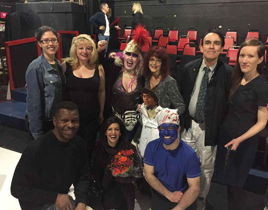 Singin' in the ER cast from 2018 TNC Reading: Samantha Brenner, Sara Cook, Gerry Visco,  Ruby Lynn Reyner (Playwright and Star), Richard Craven, Joice Miller, Bill Johnson, Robin Brenner, Xan Aspero, ... at Theater for the New City.